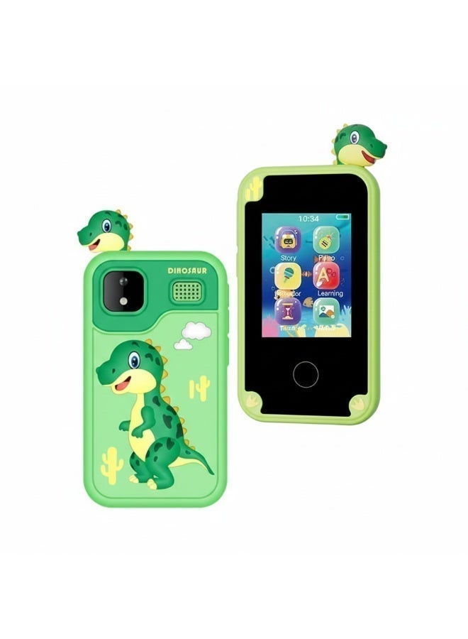 Gereric Kids Smart Phone Magical Learning Adventures Await! The Green Dinosaur Smartphone - Dual Cameras, Games, Music & Fun! Perfect Gift for Kids - Image 1